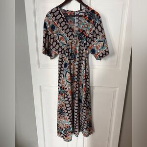 Bohemian Floral Maxi Dress - Multicolor